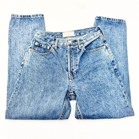 Everlane The Cheeky Jean Button Fly Medium Wash Denim Size 25 Crop - Picture 4 of 8